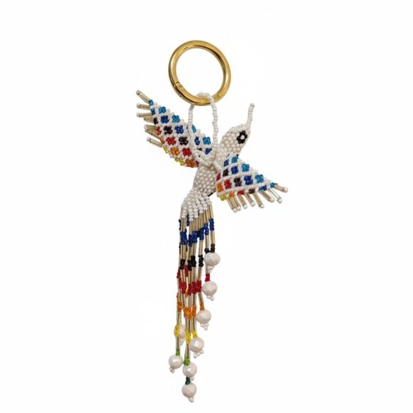 Handwoven Beaded Hummingbird Keychain – Bag Charm, Pendant, Ornament NW - Picture 2 of 6